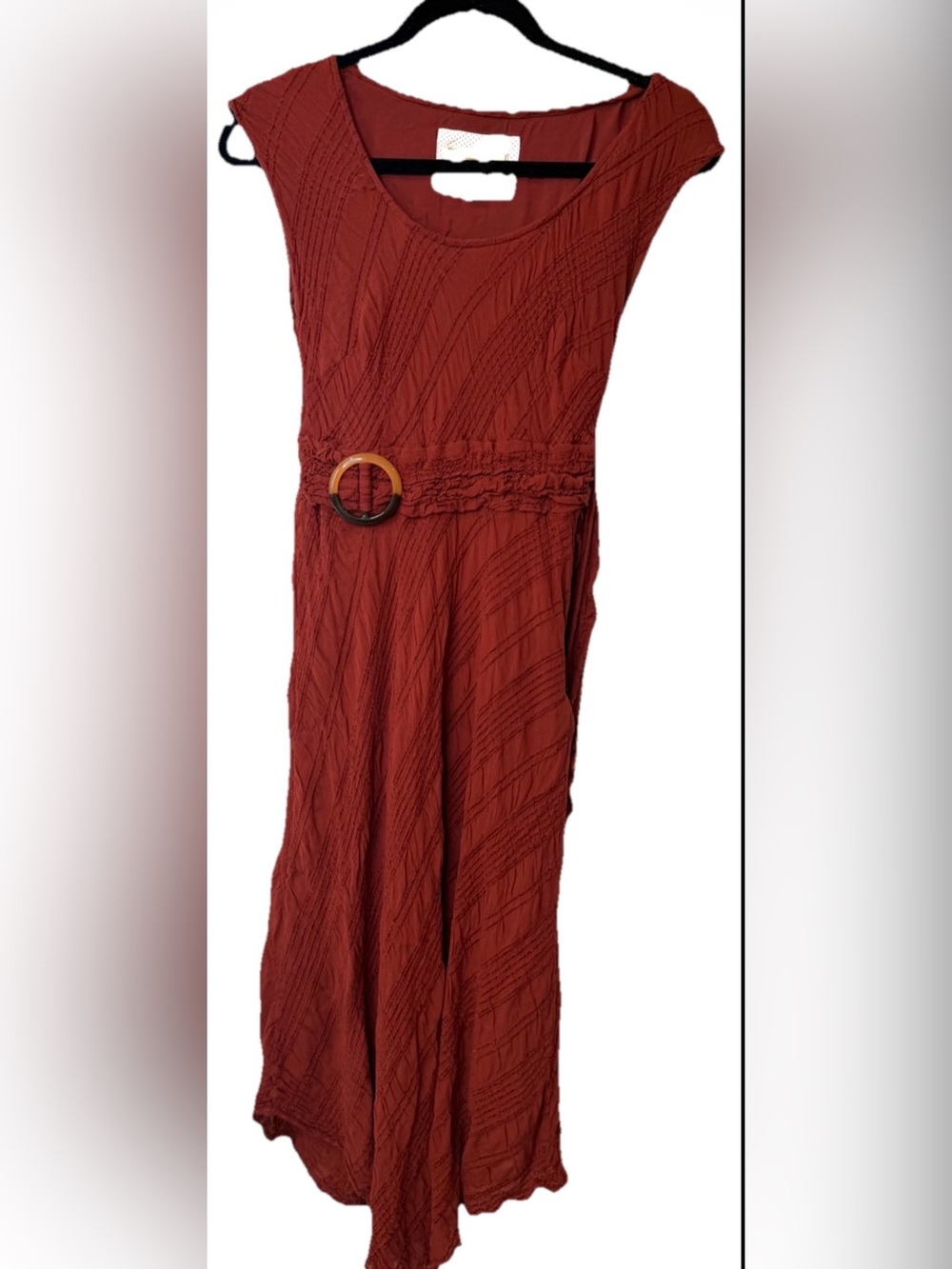 Anthropologie Moulinette Soeurs Guinevere Maxi Dress Size 6 Sleeveless Ring Belt